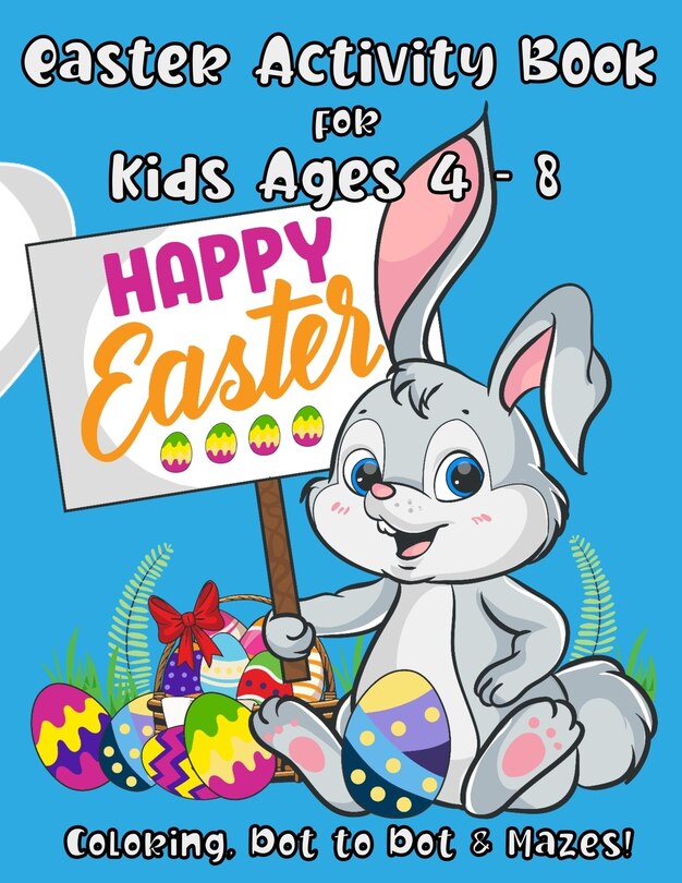 Front cover_Easter Activity Book for Kids Ages 4 - 8