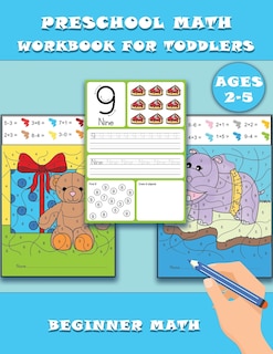 Front cover_preschool math workbook for toddlers ages 2-5 beginner math