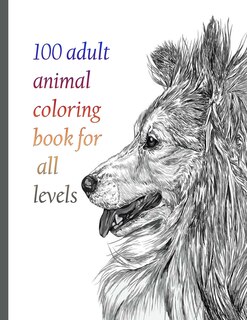 Front cover_100 adult animal coloring book for all levels