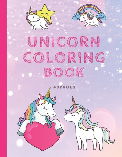 Front cover_Unicorn Coloring Book - 40 Pages