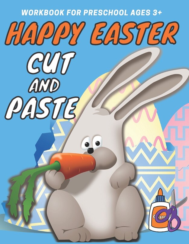 Front cover_Happy Easter Cut and Paste Workbook for Preschool