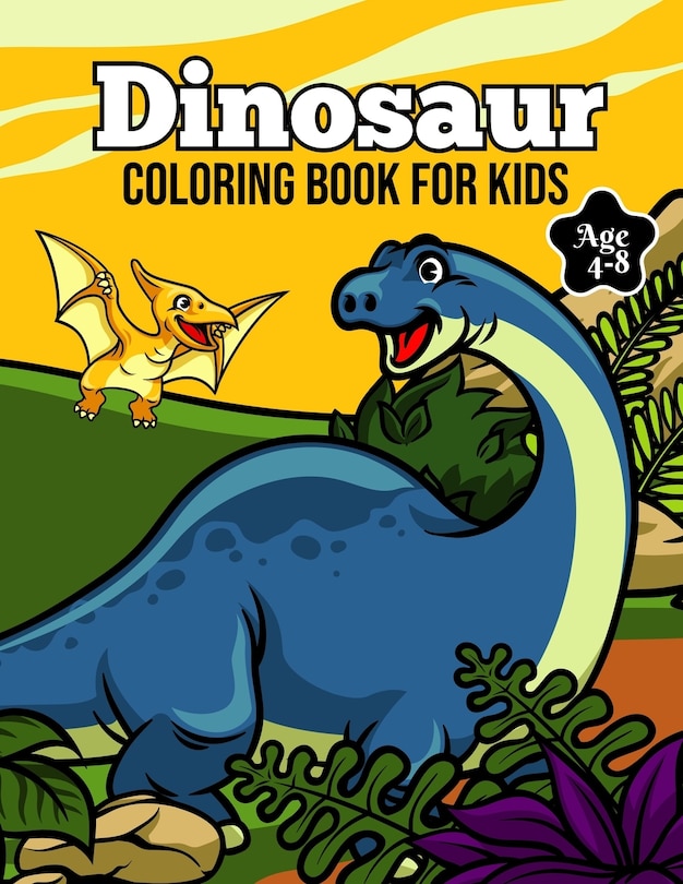 Front cover_Dinosaur Coloring Book for Kids Age 4-8