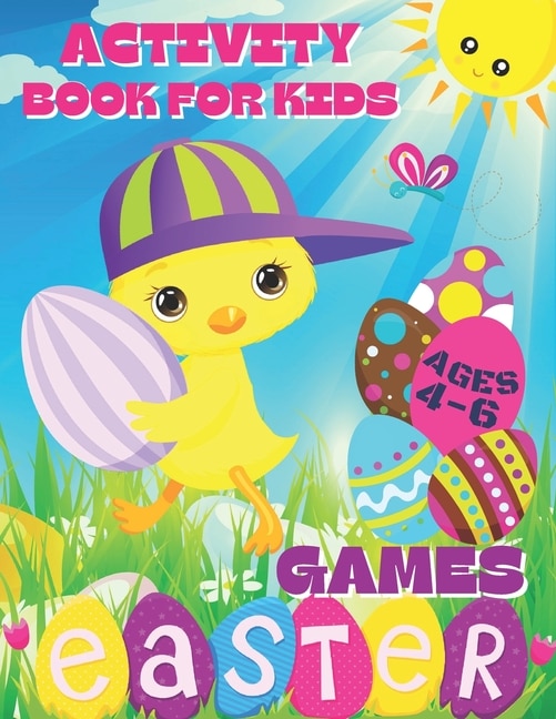 Front cover_Activity Book for Kids Ages 4-6 Easter Games