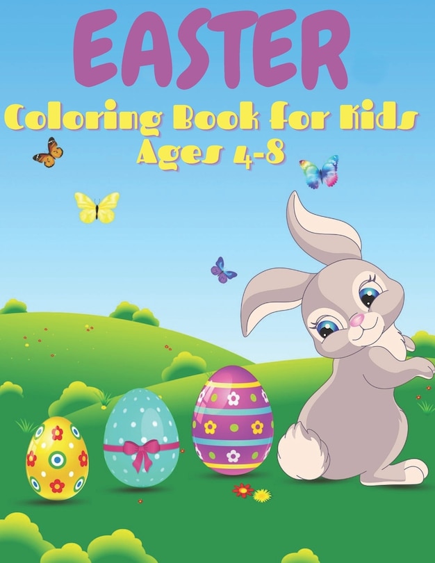 Front cover_Easter Coloring Book for Kids Ages 4-8