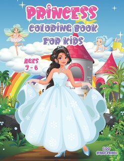 Front cover_Princess Coloring Book for Kids Ages 3-6