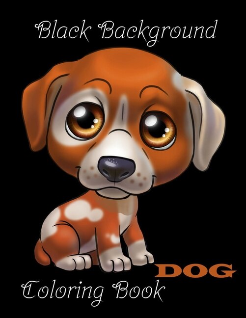 Front cover_Dog coloring book black background