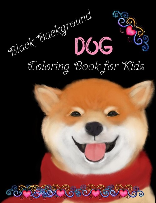 Front cover_Dog coloring book for Kids black background