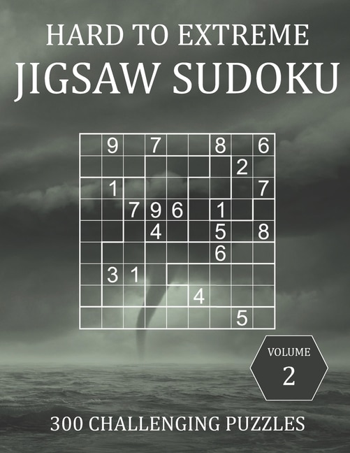Front cover_Hard to Extreme Jigsaw Sudoku - 300 Challenging Puzzles - Volume 2