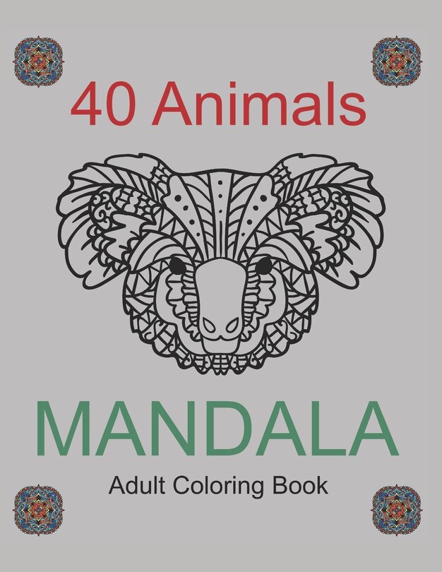 Front cover_40 Animals Mandala Adults Coloring Book