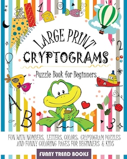 Front cover_Large Print Cryptograms Puzzle Book for Beginners