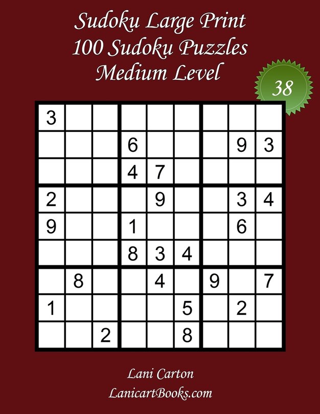 Front cover_Sudoku Large Print for Adults - Medium Level - N°38