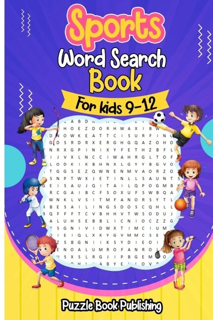 Front cover_Sports Word Search Books for Kids 9-12