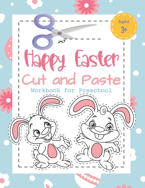 Front cover_Happy Easter Cut and Paste Workbook for Preschool