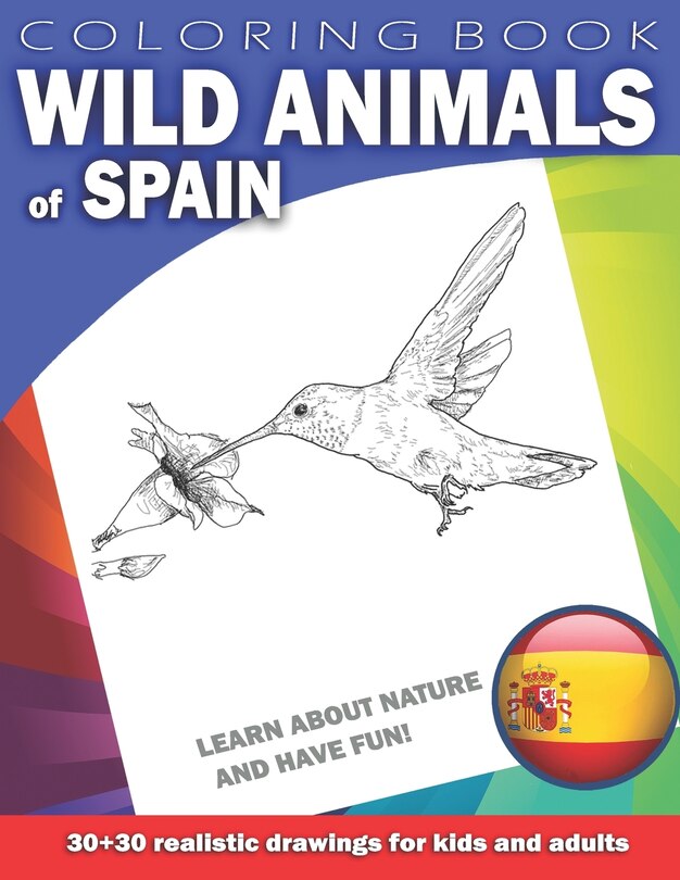 Front cover_WILD ANIMALS OF SPAIN Coloring Book for Kids & Adults