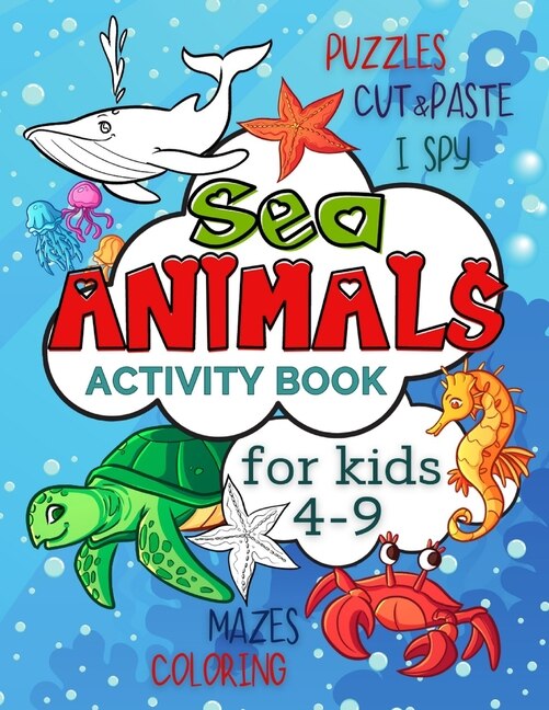 Couverture_Sea Animals Activity Book for Kids 4-9