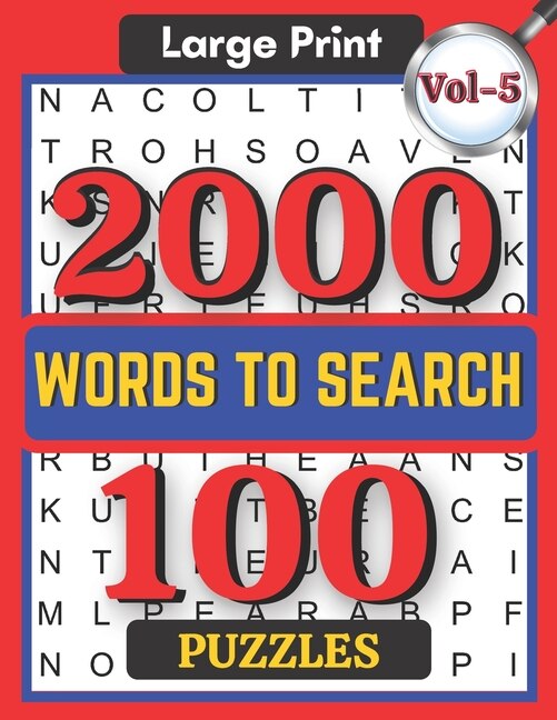 Front cover_Large Print 2000 Words to Search 100 Puzzles Vol-5