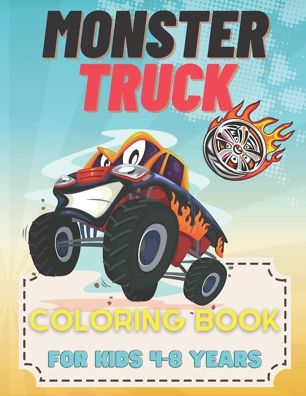 Couverture_monster truck coloring book for kids 4-8 years