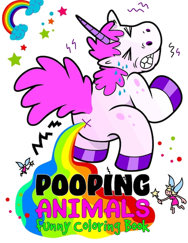 Front cover_Pooping Animals Funny Coloring Book