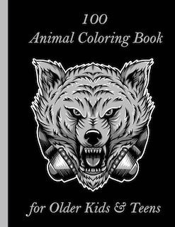 Front cover_100 Animal Coloring Book for Older Kids & Teens