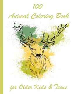 Front cover_100 Animal Coloring Book for Older Kids & Teens
