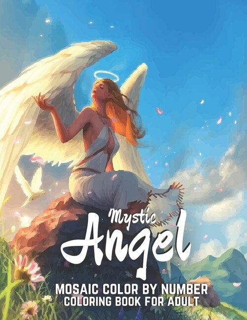 Front cover_Mystic Angel Mosaic Color By Number Coloring Book for Adult