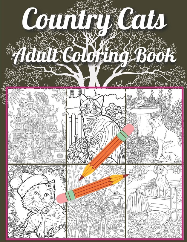 Couverture_Country Cats Adult Coloring Book