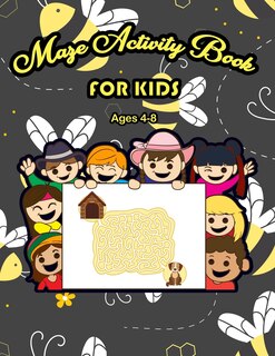 Front cover_Maze Activity Book for Kids Ages 4-8