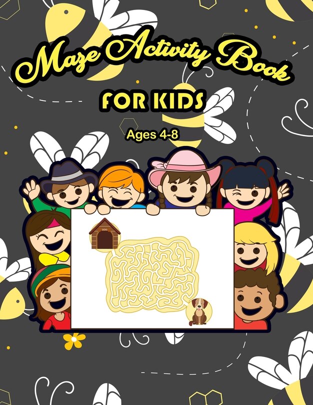 Front cover_Maze Activity Book for Kids Ages 4-8
