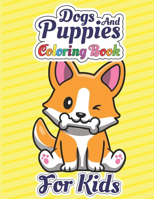 Front cover_Dogs And Puppies Coloring Book For Kids