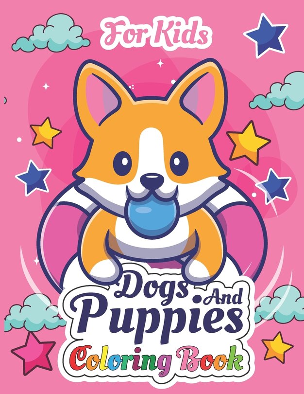 Front cover_Dogs And Puppies Coloring Book For Kids