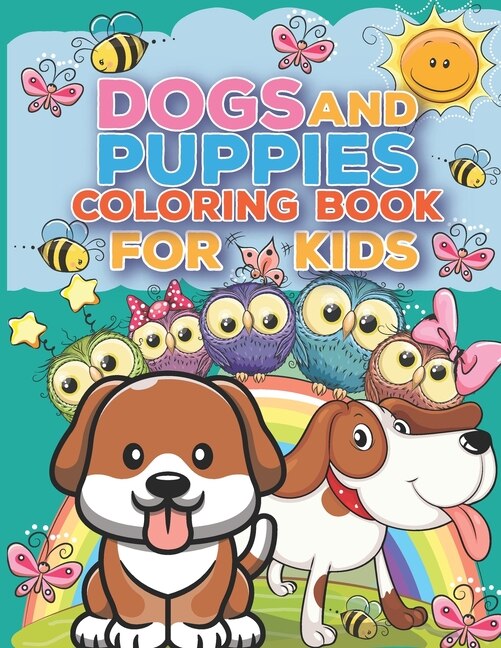 Front cover_Dogs And Puppies Coloring Book For Kids