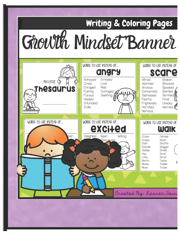 Growth Mindset Banner: Goal Setting and Reflection Journals for Kids