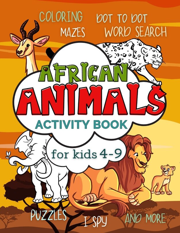 Couverture_African Animals Activity Book for Kids 4-9