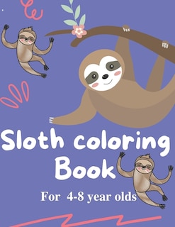 Front cover_Sloth Coloring book for 4-8 year olds