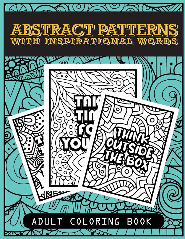 Couverture_Abstract patterns with inspirational words adult coloring book