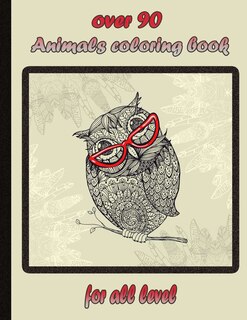 Couverture_over 90 Animals coloring book for all level