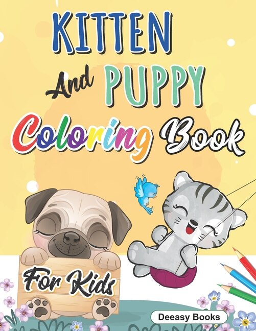 Couverture_Kitten And Puppy Coloring Book for kids