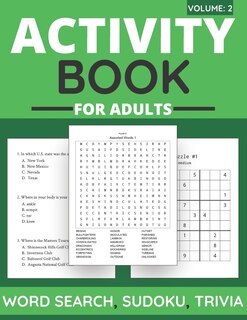 Couverture_Activity Book For Adults - Word Search, Sudoku, Trivia