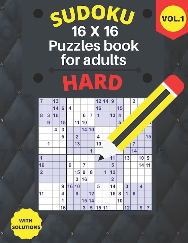 Couverture_hard Sudoku 16 X 16 Puzzles - volume 1
