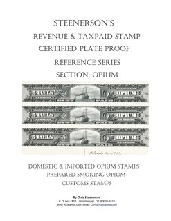 Front cover_Steenerson's Revenue & Taxpaid Stamp Certified Plate Proof Reference Series - Opium