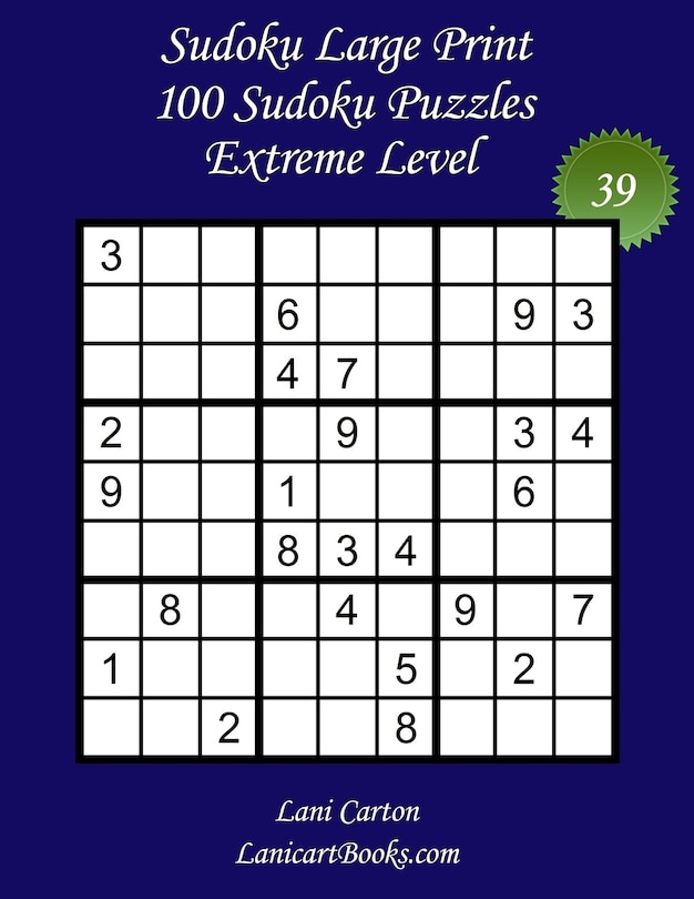 Front cover_Sudoku Large Print for Adults - Extreme Level - N°39