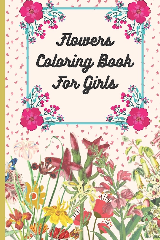 Front cover_Flowers Coloring Book For Girls