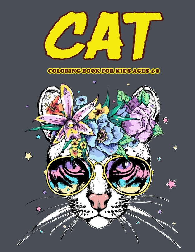 Front cover_Cat Coloring Book for Kids Ages 4-8