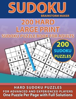 Front cover_200 Hard Large Print Sudoku Puzzle Book for Adults