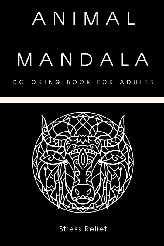 Front cover_Animal Mandala Coloring Book For Adults Stress Relief