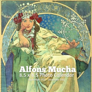 Alphonse Mucha 8.5 X 8.5 Calendar September 2021 -december 2022: Art Nouveau - Monthly Calendar With U.s./uk/ Canadian/christian/jewish/muslim Holidays- Art Paintin