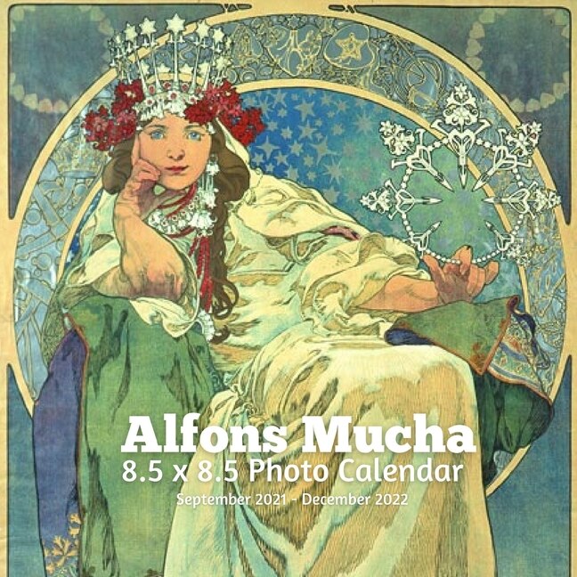 Alphonse Mucha 8.5 X 8.5 Calendar September 2021 -december 2022: Art Nouveau - Monthly Calendar With U.s./uk/ Canadian/christian/jewish/muslim Holidays- Art Paintin
