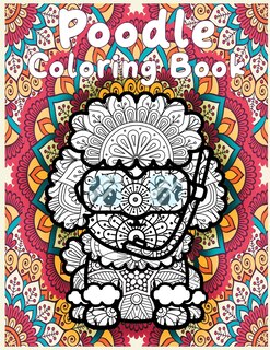 Front cover_poodle coloring book, Adorable Poodle Coloring Book for Adults