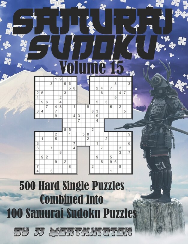 Couverture_Sudoku Samurai Puzzles Large Print for Adults and Kids Hard Volume 15