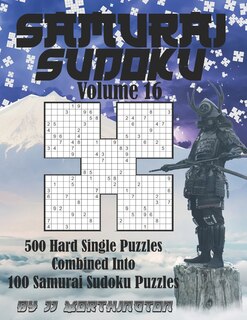 Front cover_Sudoku Samurai Puzzles Large Print for Adults and Kids Hard Volume 16